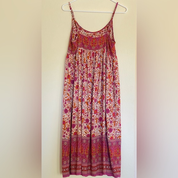Natural Life Gigi Midi Dress Pink Orange Floral Size S - Picture 5 of 15